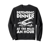 Defending Dinner At 140 Miles An Hour Crop Duster Pilot Sweatshirt