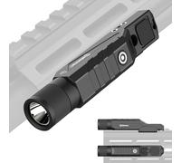 DEFENTAC 1750lm Zoomable Tactical Flashlight with Momentary and Strobe for Rifle, Weapon Light with Built-in Pressure Switch Compatible with M-Lok Rail Surface, Magnetic Rechargeable