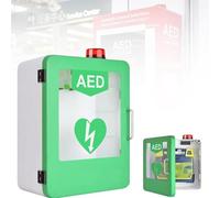 Defibrillator cabinet, Wall Mount Storage Box First with Alarm System and Double Switch Control, First Aid Cabinet, Partition Position Adjustable