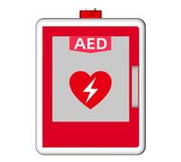 Defibrillator cabinet, Wall mounted Cardiac Defibrillation Alarm Box, Double Switch Control, Adjustable Partition Position, First Aid Cabinet(Red)