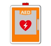 Defibrillator cabinet, Wall mounted Cardiac Defibrillation Alarm Box, Double Switch Control, Adjustable Partition Position, First Aid Cabinet(Orange)