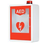 Defibrillator cabinet, Wall mounted Double Switch Control with Light and Alarm System, Fits Most AED Models, for Public Places