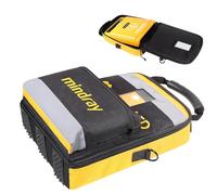 Defibrillator Pouch, First Aid Bag, Aed Storage Bag with Adjustable Shoulder Straps and Reflective Strips, Two Layer Design, Transparent PVC Windows, for Office, Public Places