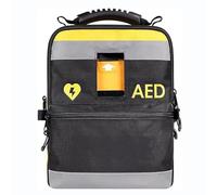 Defibrillator Pouch, First Aid Bag Empty Travel Rescue Defibrillator Pouch, Portable AED Storage Bag Emergency Instrument Container with Reflective Strips and Two Layer Design, for Hiking Camping