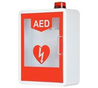 Defibrillator Storage Cabinet with Light and Alarm, Wall-Mounted AED Defibrillation Box, First Aid Case for Home, Office, Hospital, Public Spaces