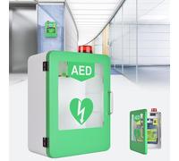 Defibrillators Medical AED Cabinet, Wall Mounted Plastic Cardiac Defibrillation Alarm Box, with Alarm System Adjustable Partition, Fits Most AED Models，for Home Clinic Office