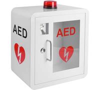 Defibrillators Medical Wall Mounted AED Cabinet ，AED Defibrillator Storage Cabinet with Alarm Emergency Strobe Light, Fits All Cardiac Science, for Public Places