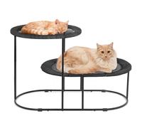 Defined Deco 2 Tier Elevated Cat Hammock Bed, Furniture Cat Bed Breathable Comfortable, Raised Cool Ca t Hammock for Indoor Cats, with Removable Mesh and Steel Frame for Summer