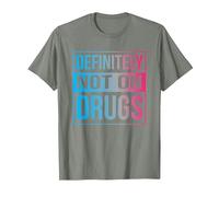 Definitely Not On Drugs Trippy Rave EDM Dance Shirt T-Shirt, Men, Olive Heather, Small