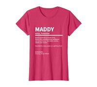 Definition Maddy First Name Maddy First Name T-Shirt, Women, Red Heather, Small