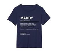 Definition Maddy First Name Maddy First Name T-Shirt, Women's Plus, Navy Blue, 1X