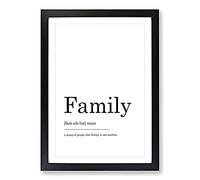 Definition of Family Typography Framed Print | A2 Black Framed Wall Art | Ready to Hang | Modern Positive Affirmations Picture | Living Room Bedroom Lounge Office