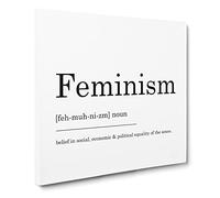 Definition of Feminism Modern Typography Quote Canvas Print | Gallery Wrapped 30mm Frame Wall Art | 14x14 inches | Ready to Hang | Modern Typography Picture | Living Room Bedroom Lounge Office