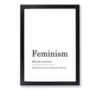 Definition of Feminism Typography Framed Print | A2 Black Framed Wall Art | Ready to Hang | Modern Positive Affirmations Picture | Living Room Bedroom Lounge Office