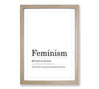 Definition of Feminism Typography Framed Print | A2 Oak Framed Wall Art | Ready to Hang | Modern Positive Affirmations Picture | Living Room Bedroom Lounge Office