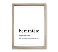 Definition Of Feminism Typography Quote Framed Print | A4 Oak Framed Wall Art | Ready to Hang | Modern Positive Affirmations Picture | Living Room Bedroom Lounge Office