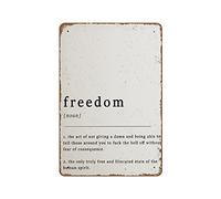 Definition Of Freedom Quote Poster Liberty Libertarian Capitalism Print Home Art Funny Poster Funny Quotes Wall Print Wall Art Novelty 8x12 Tin Sign Metal Poster Wall Funny Man Cave Cool Wall Door