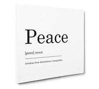 Definition of Peace Modern Typography Quote Canvas Print | Gallery Wrapped 30mm Frame Wall Art | 20x20 inches | Ready to Hang | Modern Typography Picture | Living Room Bedroom Lounge Office