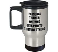 Definition of Personal Trainer Silver Insulated Travel Tea/Coffee Mug.