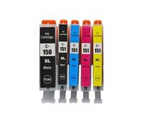 DEFIYAN 15PCS Compatible Ink Cartridges Compatible With PGI150 CLI151 MG7510 IP7210 IP8710 MX721 Ix6810 Printers(1SET (5PCS))
