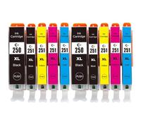 DEFIYAN 20X Compatible PGI250 PGI-250 CLI-251 Ink Cartridge Compatible With MG5420 MG5422 MG5520 MG5522 MG6420 IP7220 MX722 MX922 IX6820 Printers(2 set)