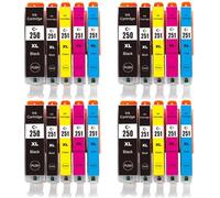 DEFIYAN 20X Compatible PGI250 PGI-250 CLI-251 Ink Cartridge Compatible With MG5420 MG5422 MG5520 MG5522 MG6420 IP7220 MX722 MX922 IX6820 Printers(4 set)