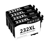 DEFIYAN 232XL Ink Cartridges Compatible Upgrade Chip March 2024 Compatible With 232 T232 XL Compatible With WF-2930 WF-2950 XP-4200 XP-4205 Printers(232XL 4BK)