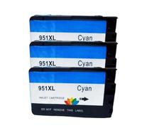 DEFIYAN 3PCS Compatible Ink Cartridge Cyan Compatible With 951 951XL Compatible With Office Jet Pro 8100 8600 8660 8600e 8620