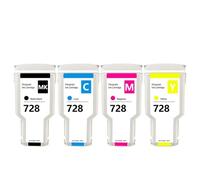 DEFIYAN 4PC Compatible Ink Cartridge Set Compatible With DesignJet T730 T830 300ML Ink Compatible With 728 F9K17A F9K16A F9K15A F9J68A