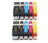 DEFIYAN 5 Color Compatible Ink Cartridge Compatible With PGI-220 CLI-221 Compatible With IP3600 IP4600 IP4700 MX860 MX870 MP550 MP560(2SET 10PK)