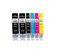 DEFIYAN 580XXL 581XXL Ink Cartridge Replacement Compatible PGI-580XXL CLI-581XXL 5-Pack PGBK BK C M Y Ink Cartridges(1SET AND 1 BLACK)