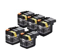 DEFIYAN 5PCS Compatible Ink Cartridge Set Compatible With LC529 LC525 529XL 525XL Compatible With DCP-J100 DCP-J105 MFC-J200 Printers(5 BK)