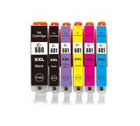 DEFIYAN 6 Color Ink Cartridge Compatible With PGI 680XXL CLI 681XXL Compatible With TR7560 TR8560 TS6160 TS8160 TS9160(1SET)