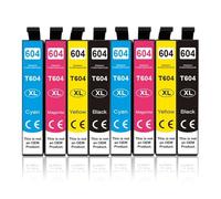 DEFIYAN 604 XL Ink Cartridge Compatible With T604XL Compatible With Use With XP 2200 2205 3200 3205 4200 4205 WF 2910 2930 2950 Printers(8pcs (2set))