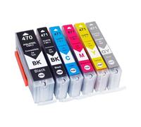 DEFIYAN 6pcs Ink Cartridge Set Compatible With PGI-470 CLI-471 Compatible With MG5740 MG6840 MG7740 TS6040 TS5040 TS8040 TS9040 Printers(6COLOR 1SET)