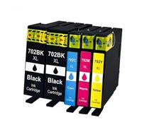DEFIYAN 702XL Compatible Ink Cartridge Replacement With Upgrade Chip Compatible With Workforce Pro WF-3720 WF-3720DWF WF-3730 WF-3733(5 PACK)