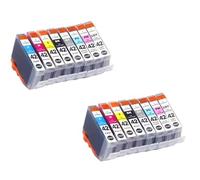 DEFIYAN 8 Pack CLI-42 Ink Cartridges Compatible With Pro-100 Pro-100S CLI-42BK CLI-42C CLI-42Y CLI-42GY CLI-42LGY CLI-42M CLI-42PC CLI-42PM(2 Set)