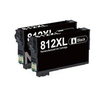 DEFIYAN 812XL July Upgrade Chip Ink Cartridge Compatible With 812 T812 XL Compatible With Workforce Pro WF-7820 WF-7840 WF-7310 EC-C7000 Printer(2PK-2BK)