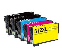 DEFIYAN 812XL July Upgrade Chip Ink Cartridge Compatible With 812 T812 XL Compatible With Workforce Pro WF-7820 WF-7840 WF-7310 EC-C7000 Printer(5PK-2BK1M1C1Y)