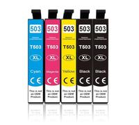 DEFIYAN Compatible 503XL Ink Cartridge Compatible With T503 XL Use With XP 5200 5205 WF 2960DWF WF 2965DWF WorkForce Printers(5PCS)