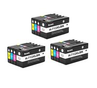 DEFIYAN Compatible Ink Cartridge Compatible With 712 XL 712XL 3ED71A 3ED67A Compatible With DesignJet T210 T230 T250 T650 T630 Inkjet Printer(12Color 3Set)