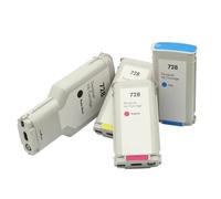 DEFIYAN Compatible Ink Cartridge Compatible With 728 With Chip Compatible With T730 T830 Printer Pigment Ink Compatible With Black And Dye Compatible With Color T730 T830 F9J68A(4PCS-BK C M Y)