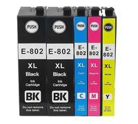 DEFIYAN Compatible Ink Cartridge Compatible With 802 802XL T802 WorkForce EC4020 EC4030 EC4040 Refurbish printer(5PCS)