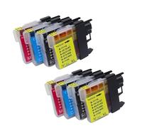 DEFIYAN Compatible Ink Cartridge Compatible With DCP Series Including Models J140W J145C J165C J185C J195C J197C Compatible With LC38 LC11 LC61 LC63 LC65 LC67 LC980 LC1100 LC990(2 SET)