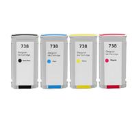 DEFIYAN Compatible Ink Cartridge Compatible With HP738 738 Ink 676M6A 676M7A 676M8A 498N8A Compatible With DesignJet T950 T850 Printers(4PCS 130ML MK C M Y)