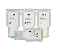 DEFIYAN Compatible Ink Cartridge Compatible With HP738 738 Ink 676M6A 676M7A 676M8A 498N8A Compatible With DesignJet T950 T850 Printers(4Color 300ML)