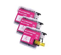 DEFIYAN Compatible Ink Cartridge Compatible With LC980 LC985 LC1100 Compatible With DCP-J140W MFC-250C 255CW 257CW J270W 290C 490CN 490CW 495CN 585CW J615W(MAGENTA X 3)