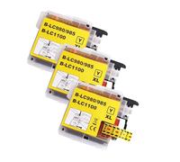 DEFIYAN Compatible Ink Cartridge Compatible With LC980 LC985 LC1100 Compatible With DCP-J140W MFC-250C 255CW 257CW J270W 290C 490CN 490CW 495CN 585CW J615W(YELLOW X 3)