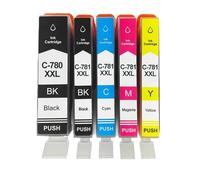 DEFIYAN Compatible Ink Cartridge Compatible With PGI-780 CLI-781 Compatible With TR8570 TS9170 TS7180 TS707 TS8370 TS6370 TS9570(5Color 1set)