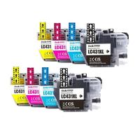 DEFIYAN Compatible Ink Cartridge LC431XL Compatible With DCP-J1140DW MFC-J1010DW DCP-J1050DW Printer(2 SETS (8PCS))